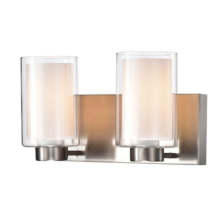 Sunpark LED Vanity Light Fixture, 2 Light, Satin Nickel Finish 6610D-209-62 (No Bulb)